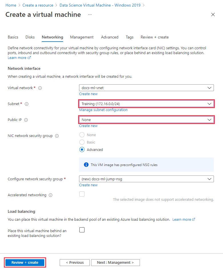 Снимок экрана: конфигурация сети виртуальной машины.