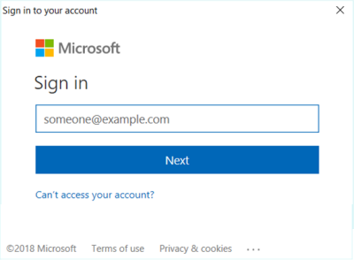 Screenshot showing how to sign in to your account.