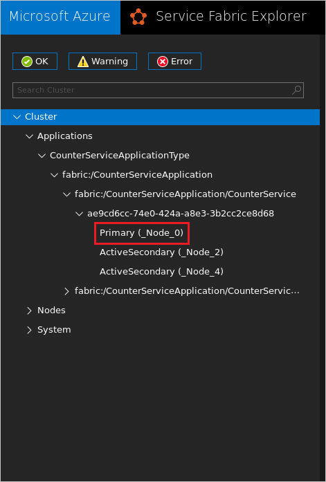 Primary Node for CounterService