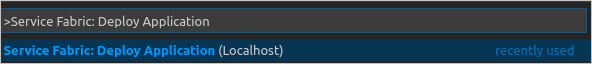 Deploy Application command in VS Code