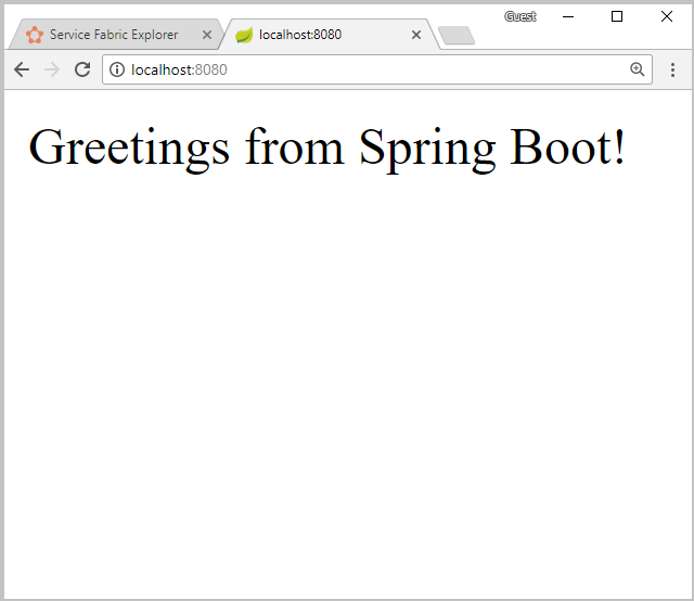 Пример Spring Boot Service Fabric