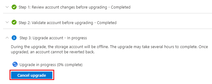 Cancel upgrade