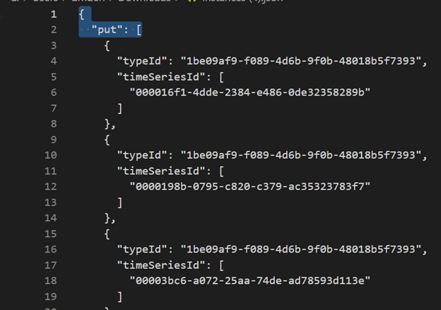Снимок экрана: миграция TSM в Обозреватель данных Azure— удаление первых 3 строк