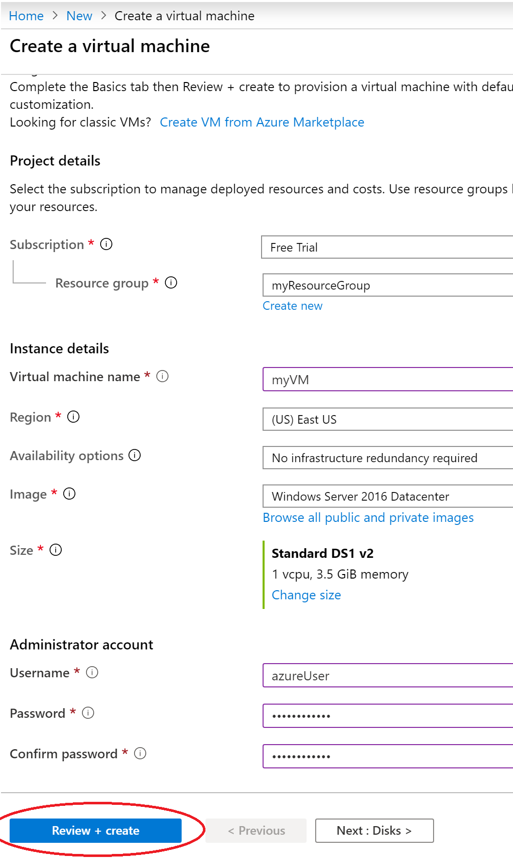 Создание и шифрование виртуальной машины Windows с помощью портала Azure -  Azure Virtual Machines | Microsoft Learn