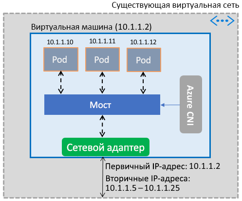 Схема сведений о сети контейнера.