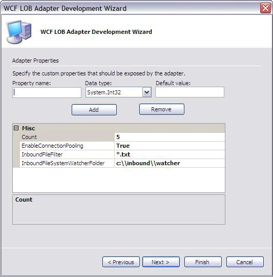 84de11a5-a737-4aa5-96c8-61922e704f2b Screenshot that shows the Adapter Properties page.
