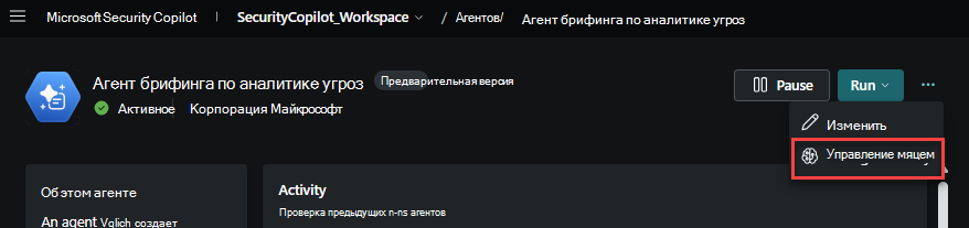 Управление памятью агента
