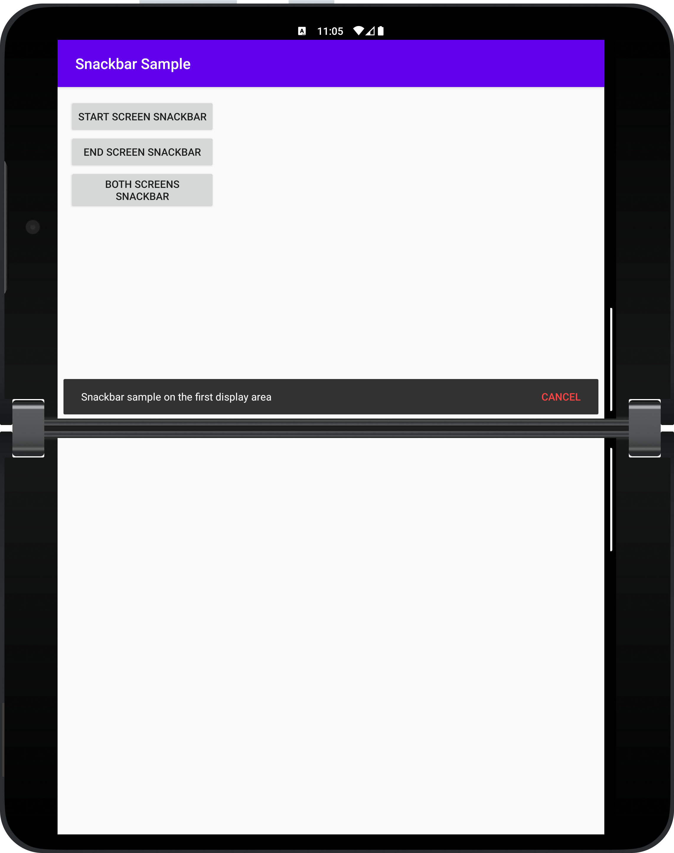 Элемент Snackbar - Dual-screen | Microsoft Learn