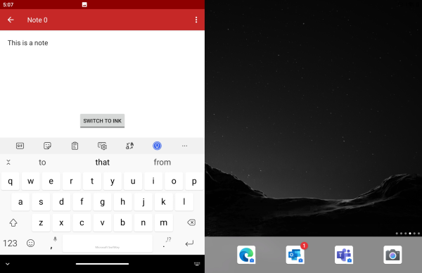 Keyboard overlaying app on a single screen
