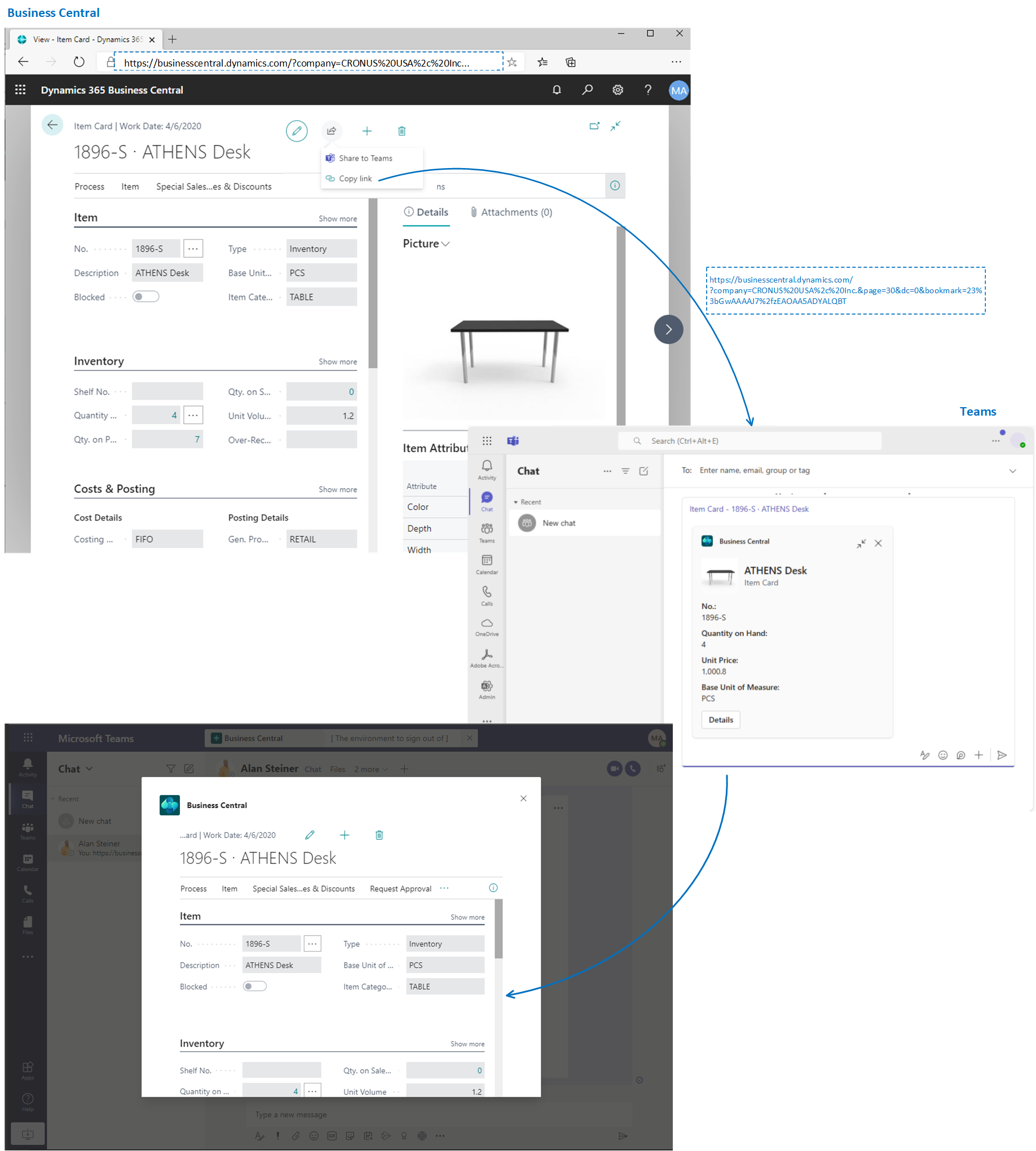 Интеграция Teams с Business Central.