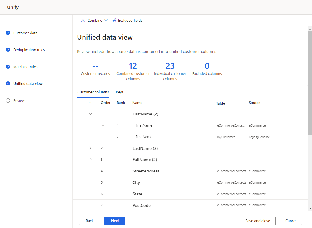 Унификация столбцов клиентов для объединения данных - Dynamics 365 Customer  Insights | Microsoft Learn