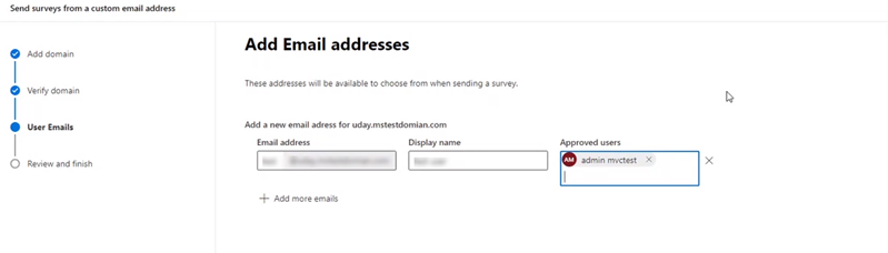 Сведения о добавлении адреса электронной почты.