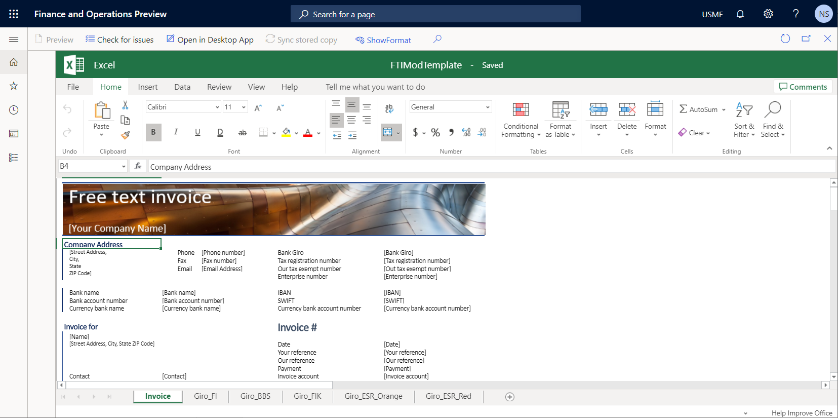 Добавление новых полей в шаблон бизнес-документа в Microsoft Excel -  Finance & Operations | Dynamics 365 | Microsoft Learn