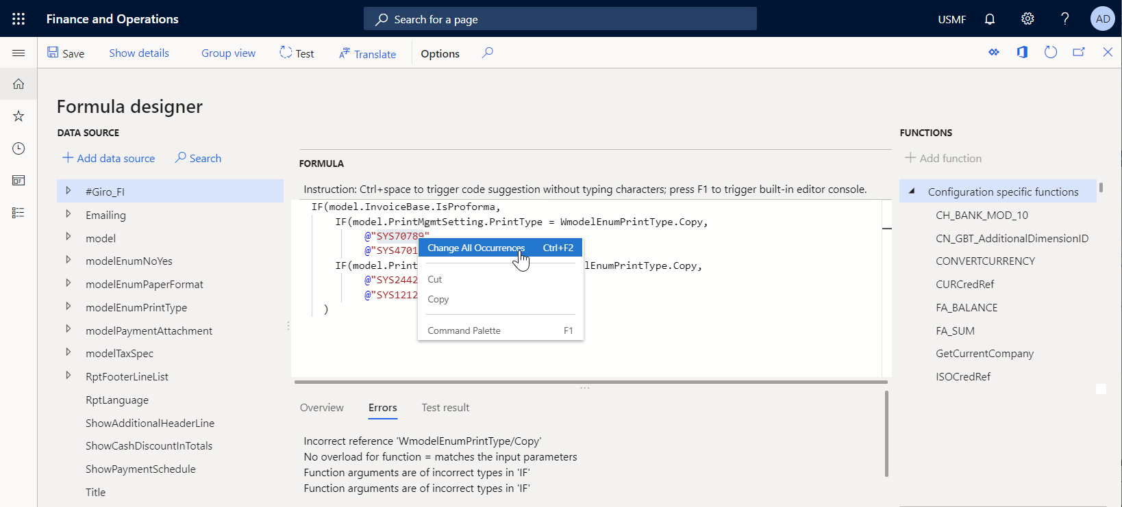 Редактор формул электронной отчетности.