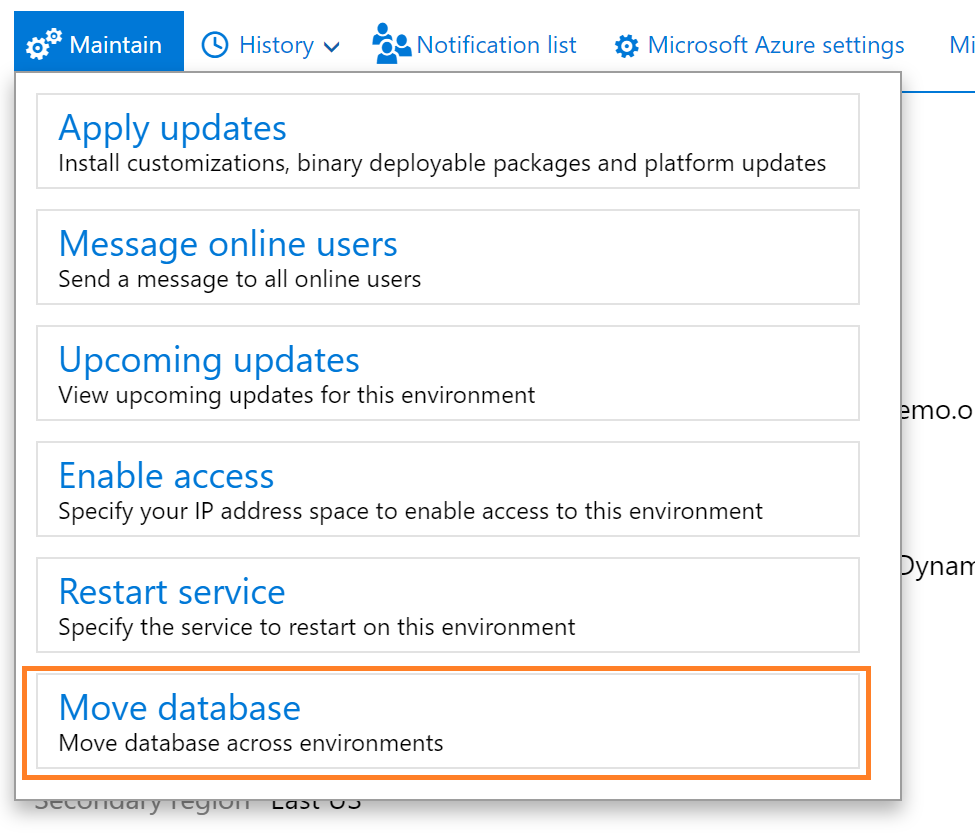 Move database