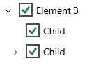 Example of parent node in a checked state.