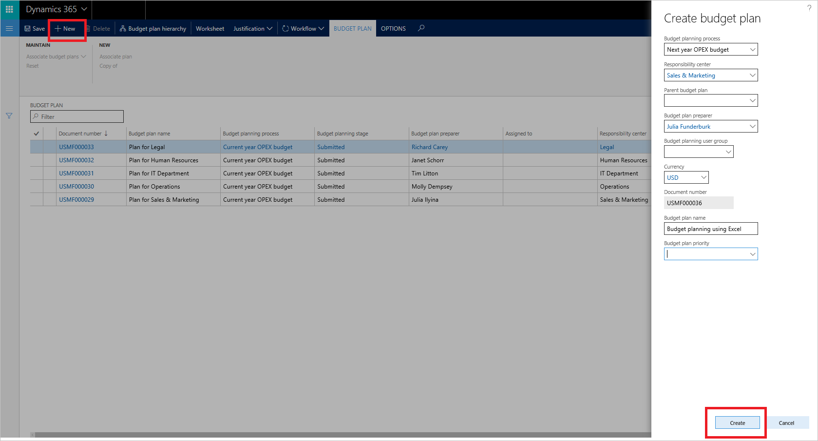 Шаблоны бюджетного планирования для Excel - Finance | Dynamics 365 |  Microsoft Learn