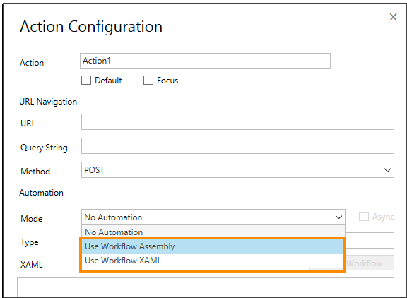 Select the automation mode Select the automation mode.