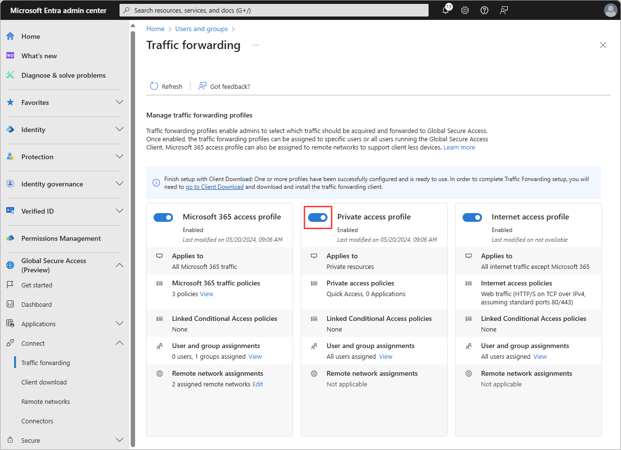 Управление профилем частного доступа - Global Secure Access | Microsoft  Learn