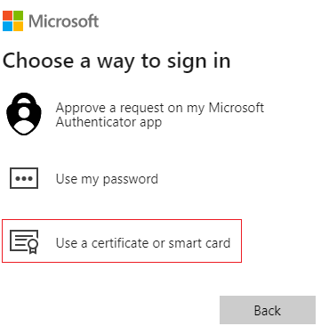 Screenshot of the Sign-in if FIDO2 is also enabled.