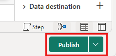 Screenshot that shows how to publish your dataflow.