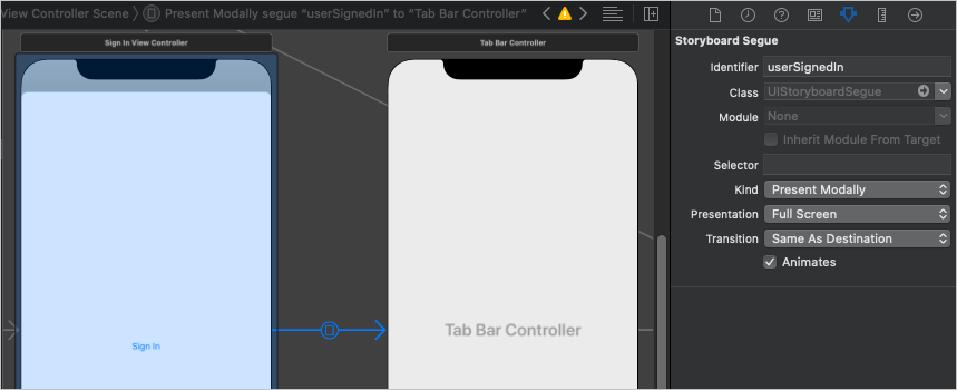 Снимок экрана поля Идентификатор в инспекторе атрибутов в Xcode