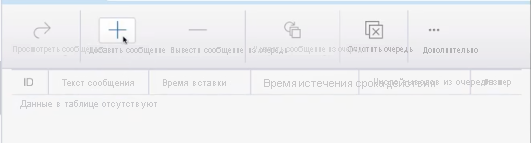 Screenshot that shows the button for adding a message on the queue.