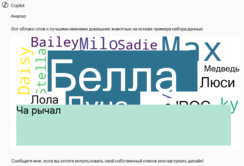 Word облачного ответа на запрос пользователя