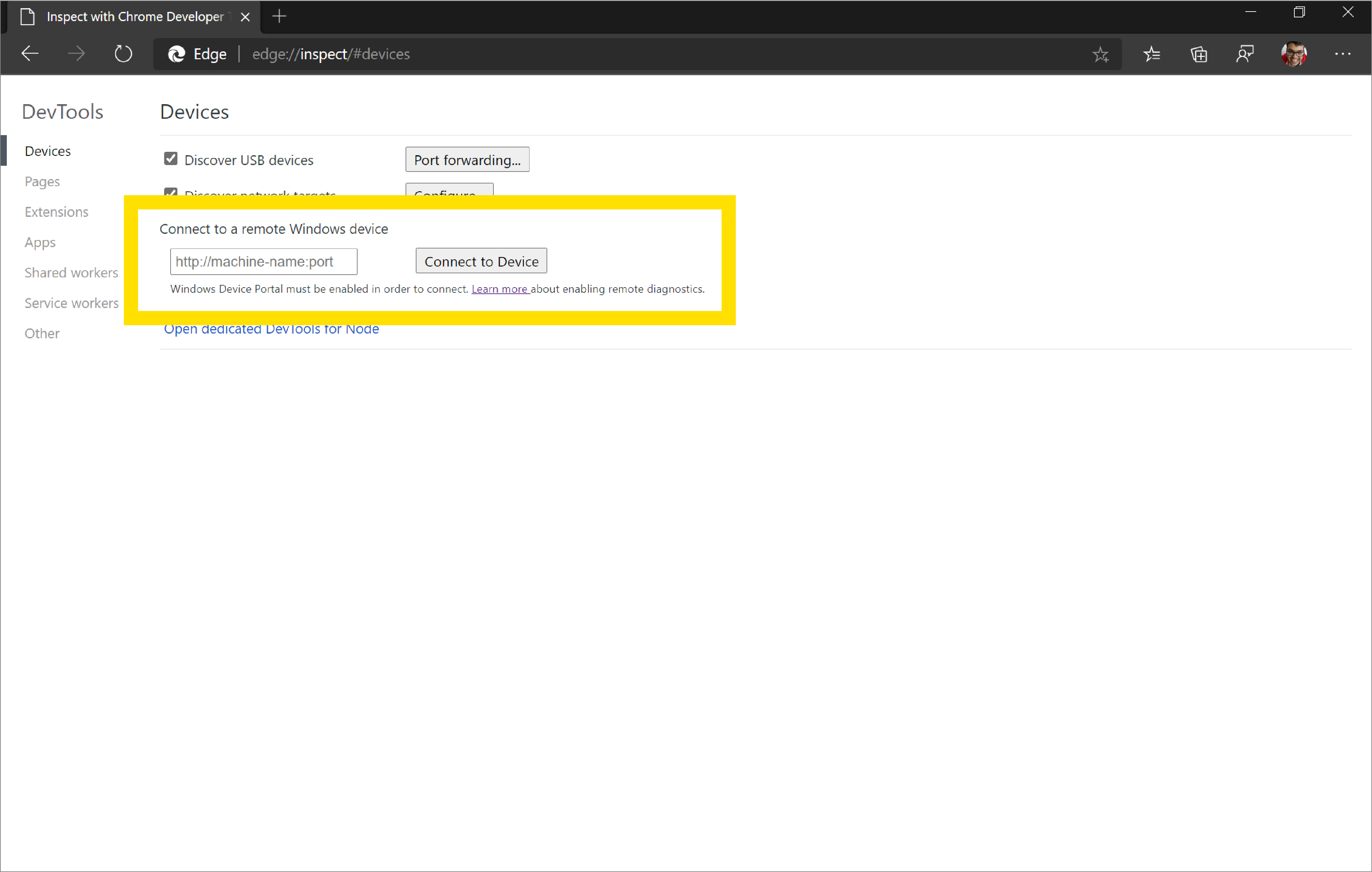 Удаленная отладка устройств Windows - Microsoft Edge Developer  documentation | Microsoft Learn