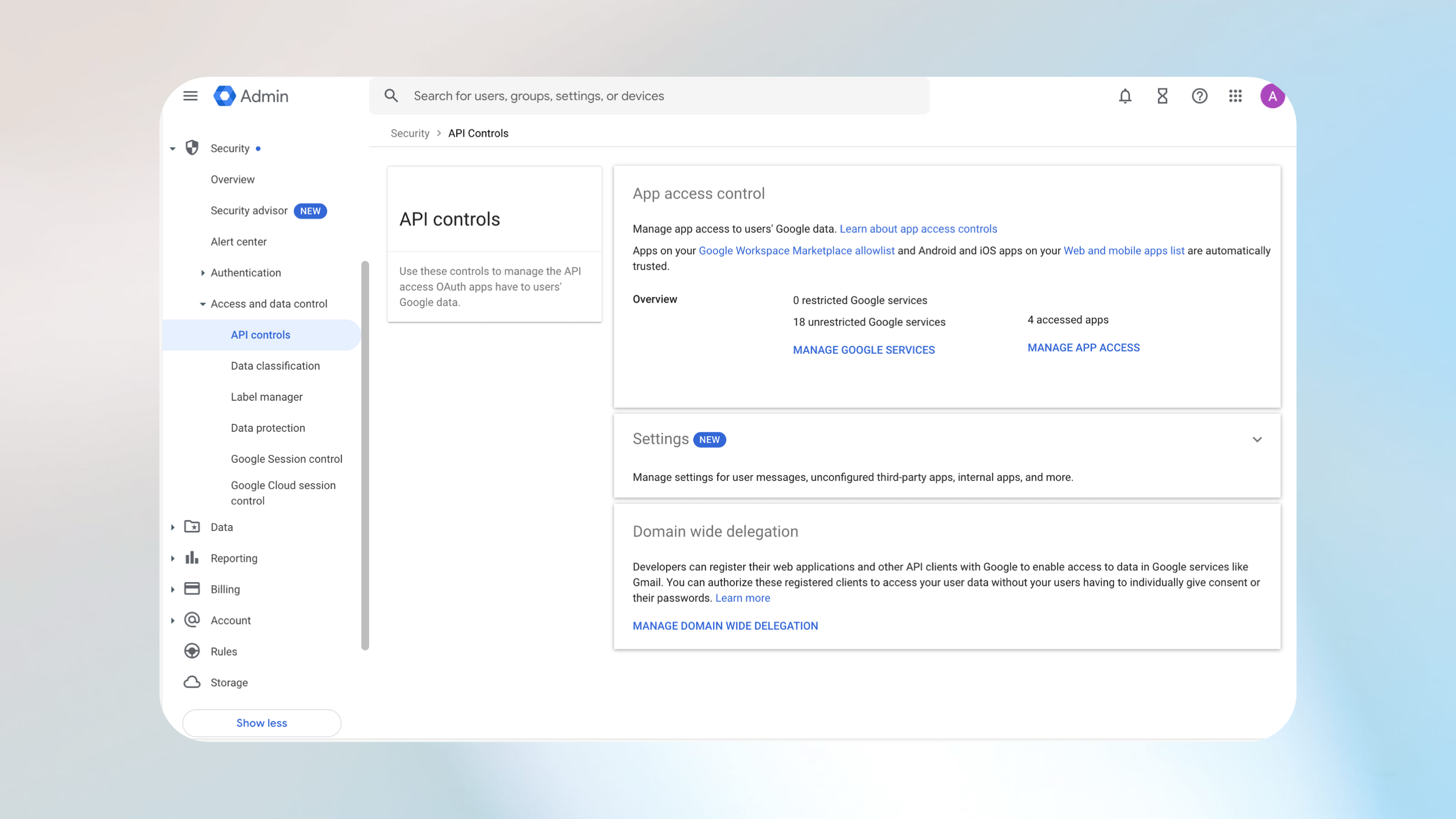Снимок экрана: добавление API область шаге 1.
