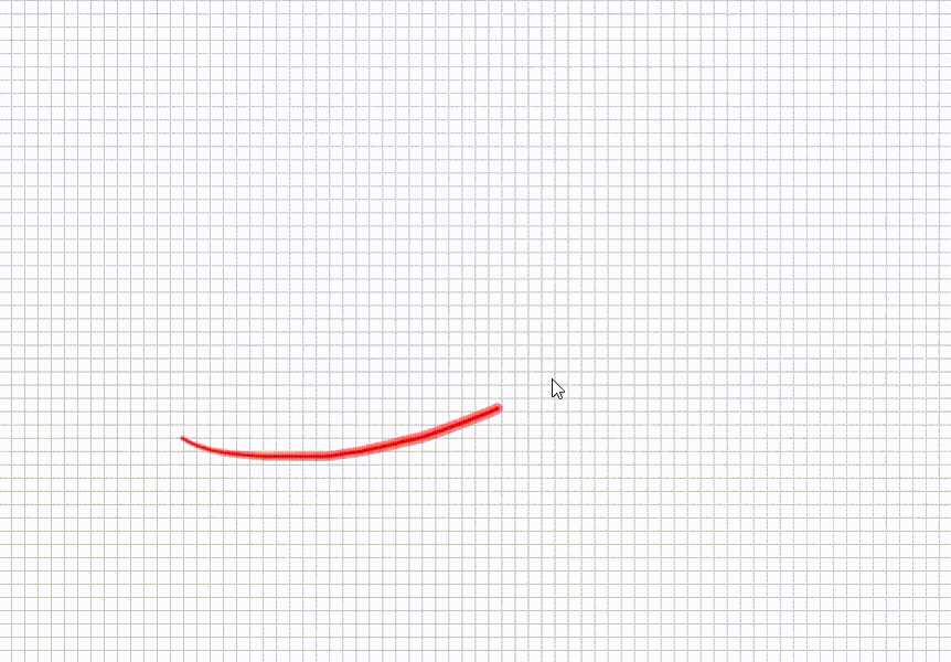 GIF показывает пример рисования штрихов на холсте с помощью инструмента лазерной указки.