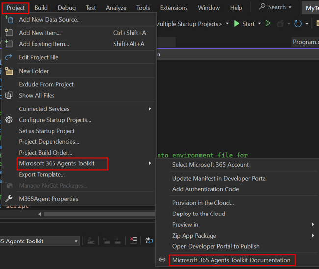 Снимок экрана: выбор и просмотр документации.