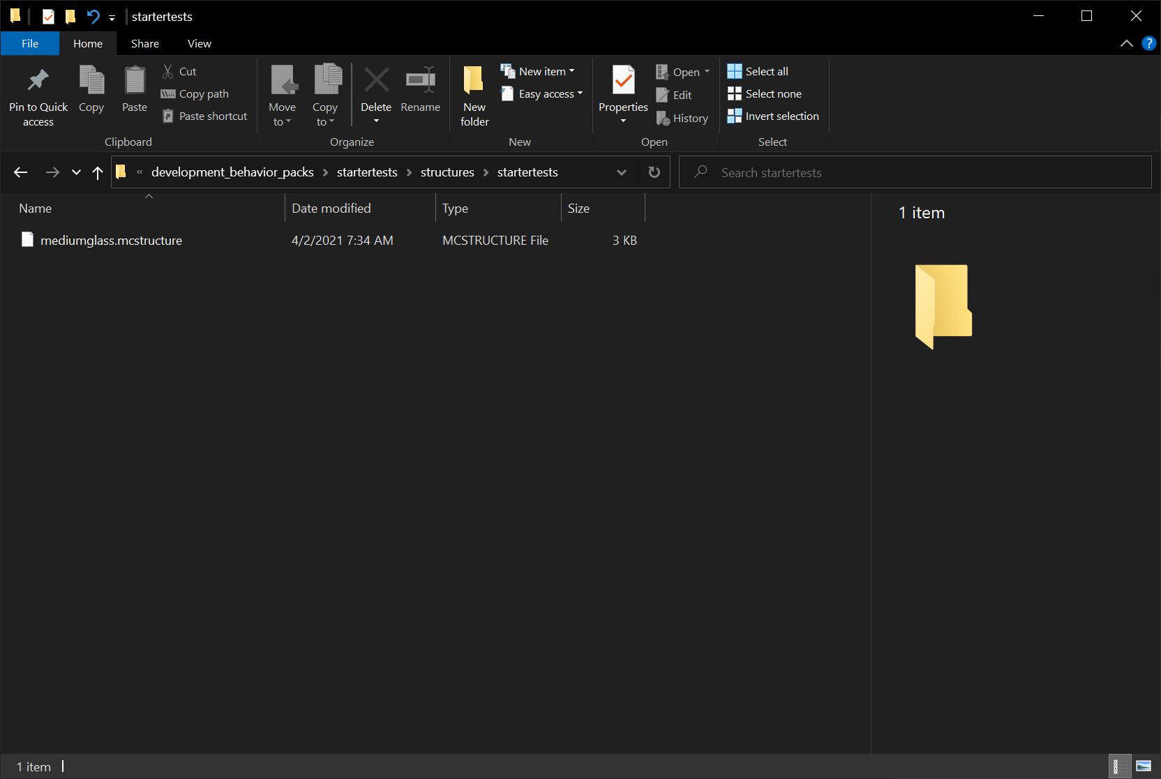 Default starter folder layout