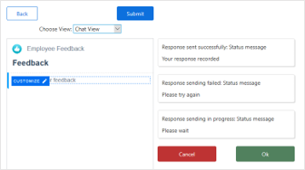 Screenshot of feedback card in chat view.