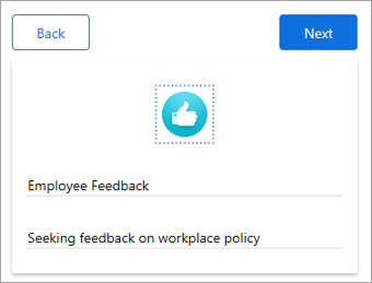 Screenshot of feedback action form.