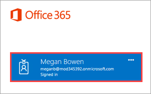 Вход в Office 365 выполнен.