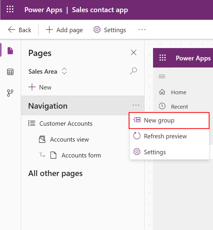 Добавление группы или страницы