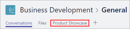 Выберите вкладку Product Showcase.