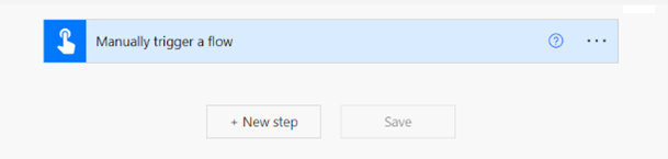 Снимок экрана ручного потока с триггером кнопки.