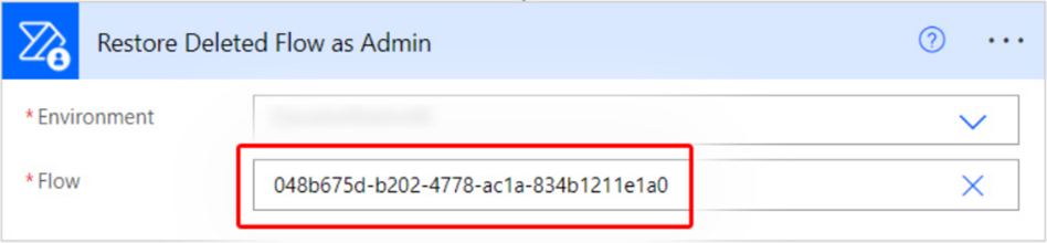 Снимок экрана добавления действия «Восстановить удаленные потоки от имени администратора».