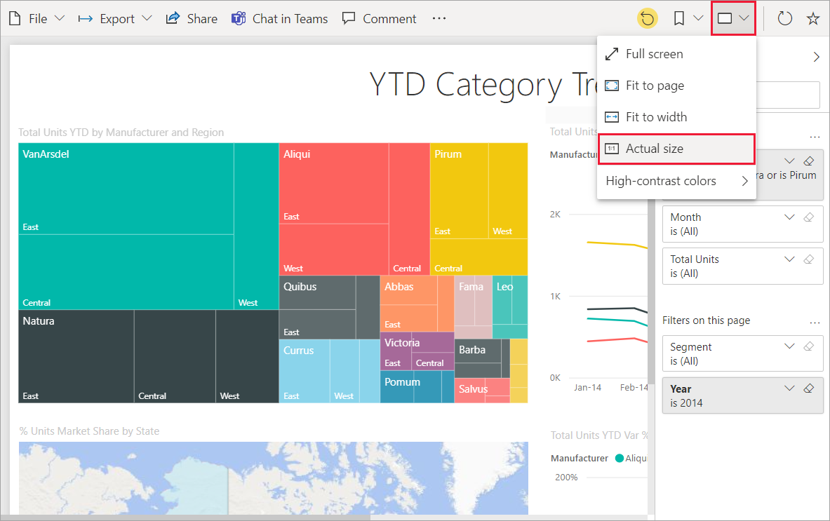 Screenshot showing the Actual size view.