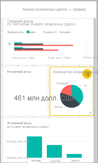 Screenshot of phone tiles, showing a tile selection to drag, resize, or unpin.