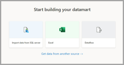 Снимок экрана: подключение к данным для datamart.