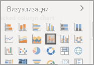 Screenshot of the Visualizations pane with the line and stacked column chart icon called out.