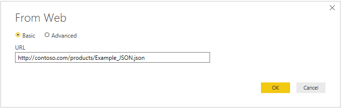 Импортируйте JSON-файл из Интернета.