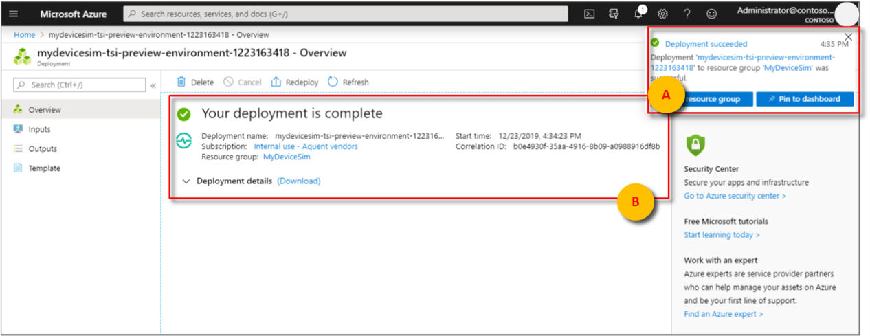 Notification that deployment is complete.
