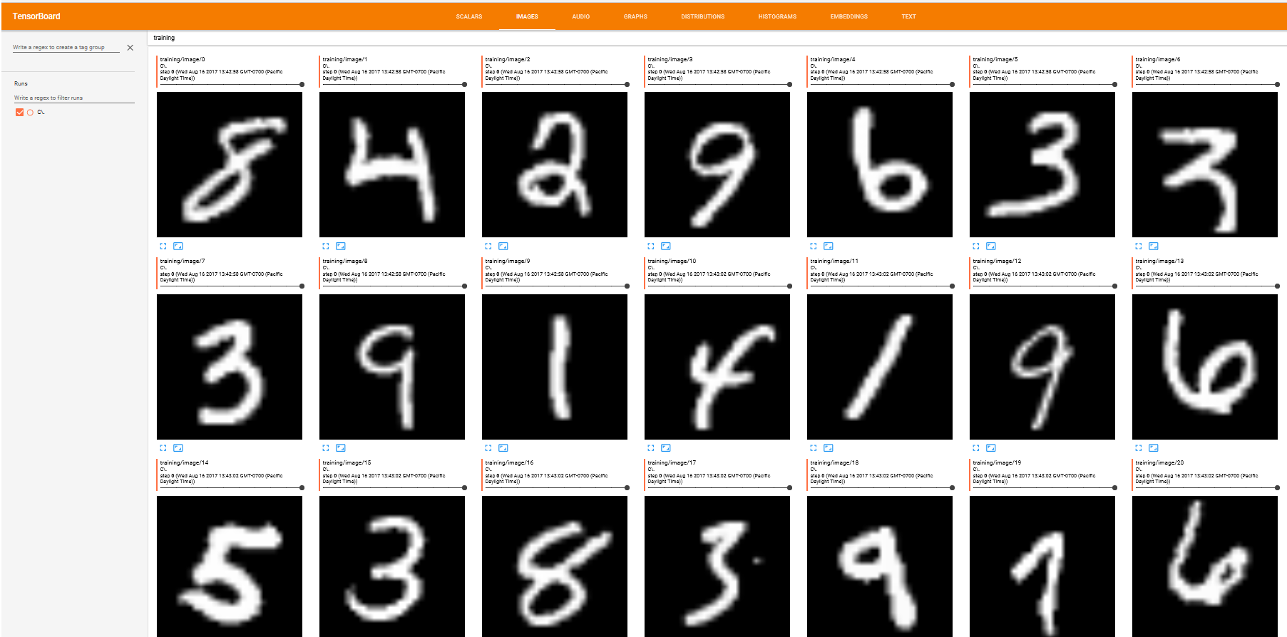 Images logged from CNTK and displayed in TensorBoard.