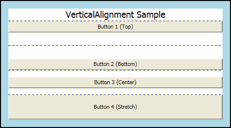 Пример свойства VerticalAlignment