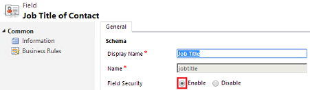 Job Title field in Microsoft Dynamics 365
