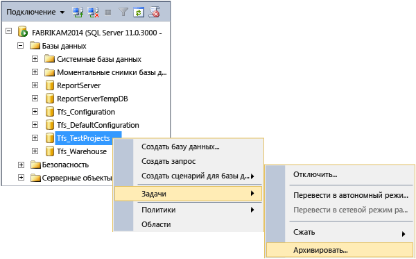 Использование средств, предоставленных с SQL Server